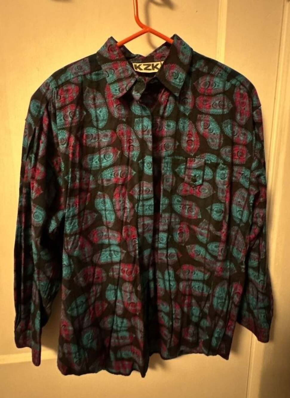 KZK Vintage Paisley Long Sleeve Button Up Shirt